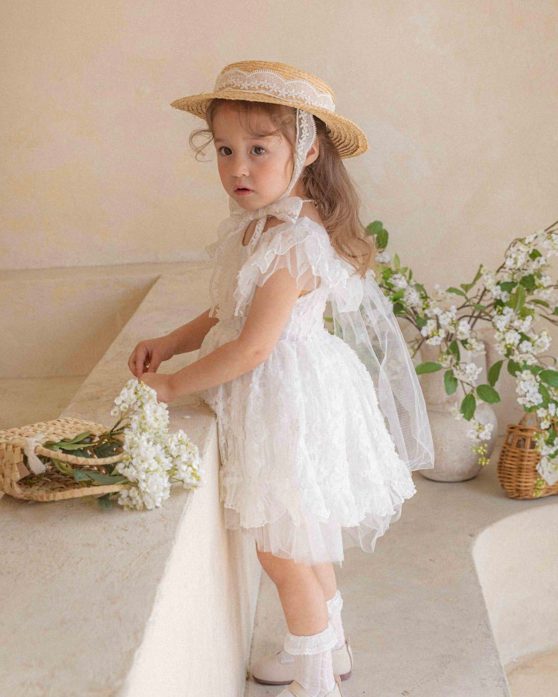 Lace Frilly Little Girl Clothes Pink Puffball Baby Girl Dress