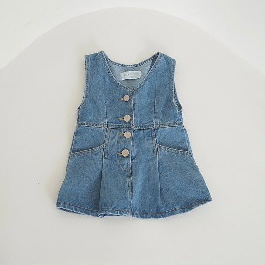 Zan Clover Mini Denim Dress (Ready Stock)