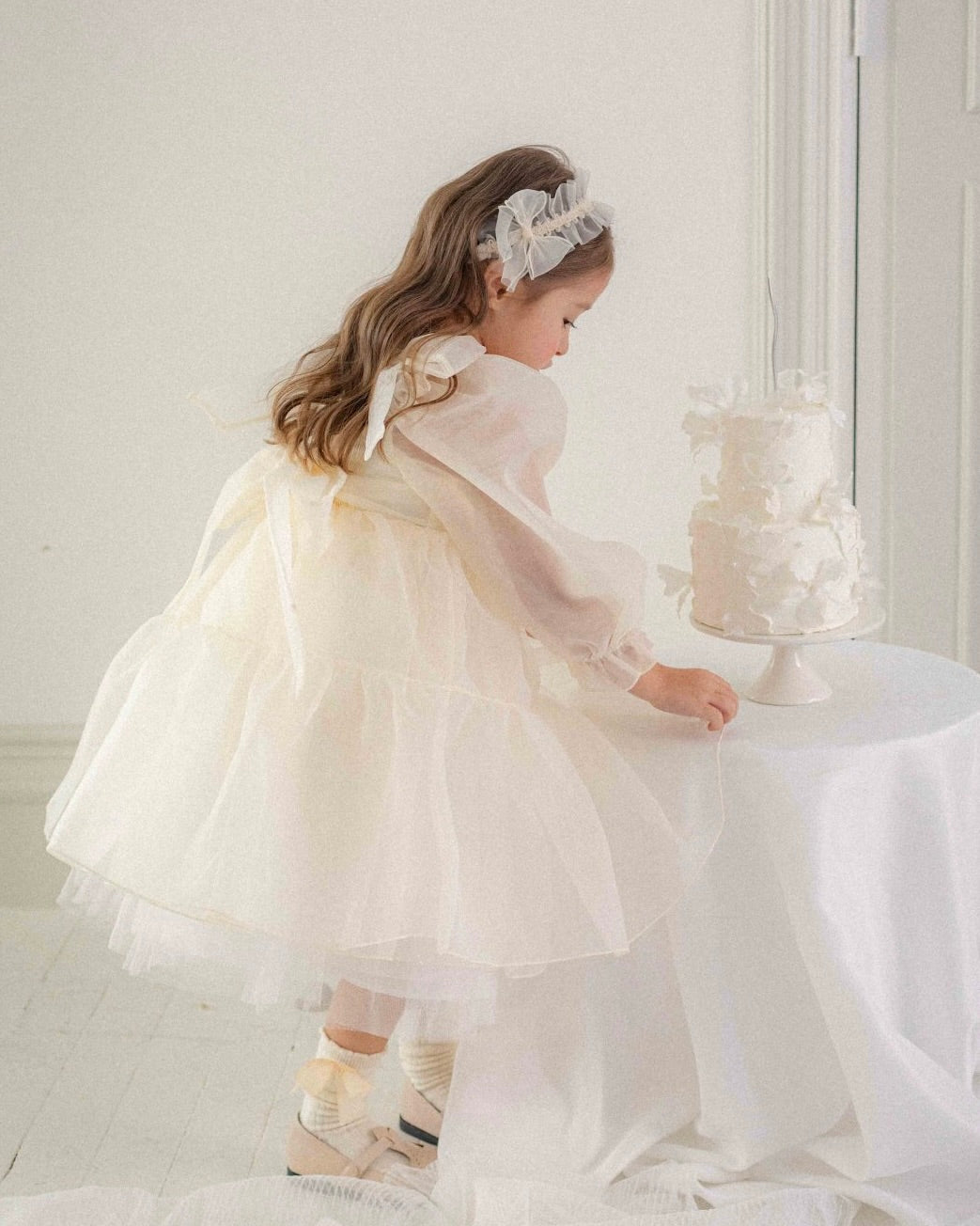 Oren CL Organza Dress -Cream White  (Ready Stock)