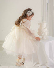 Oren CL Organza Dress -Cream White  (Ready Stock)