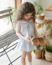 Flo Marine Blouse and Skorts Set (Ready Stock)