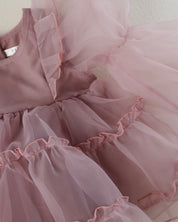 Purple Marianne Organza Romper Dress  (Ready Stock)