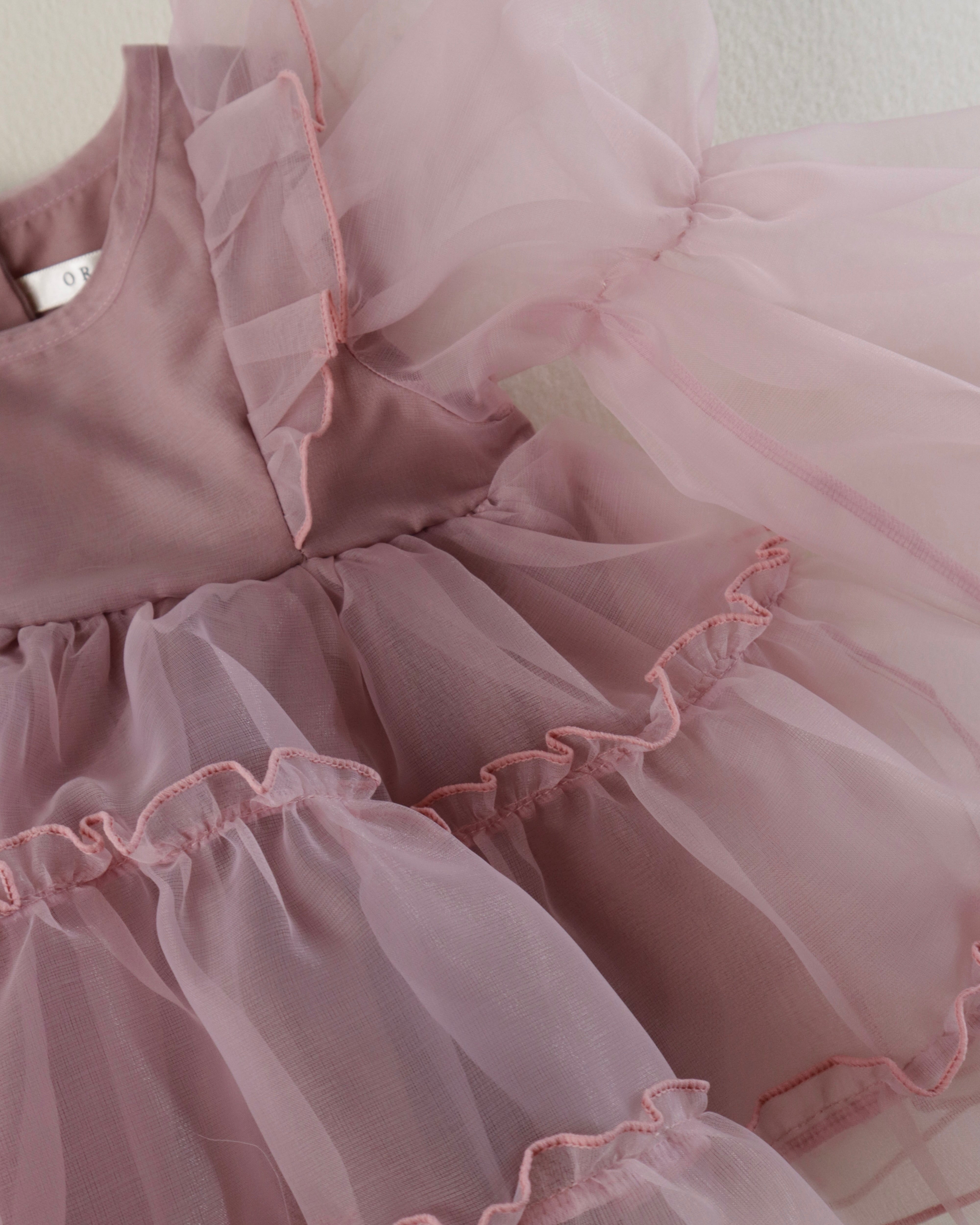 Purple Marianne Organza Romper Dress  (Ready Stock)
