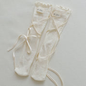 Mid-Calf Ribbon Socks - 3 Pair Set