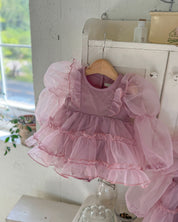 Purple Marianne Organza Romper Dress  (Ready Stock)