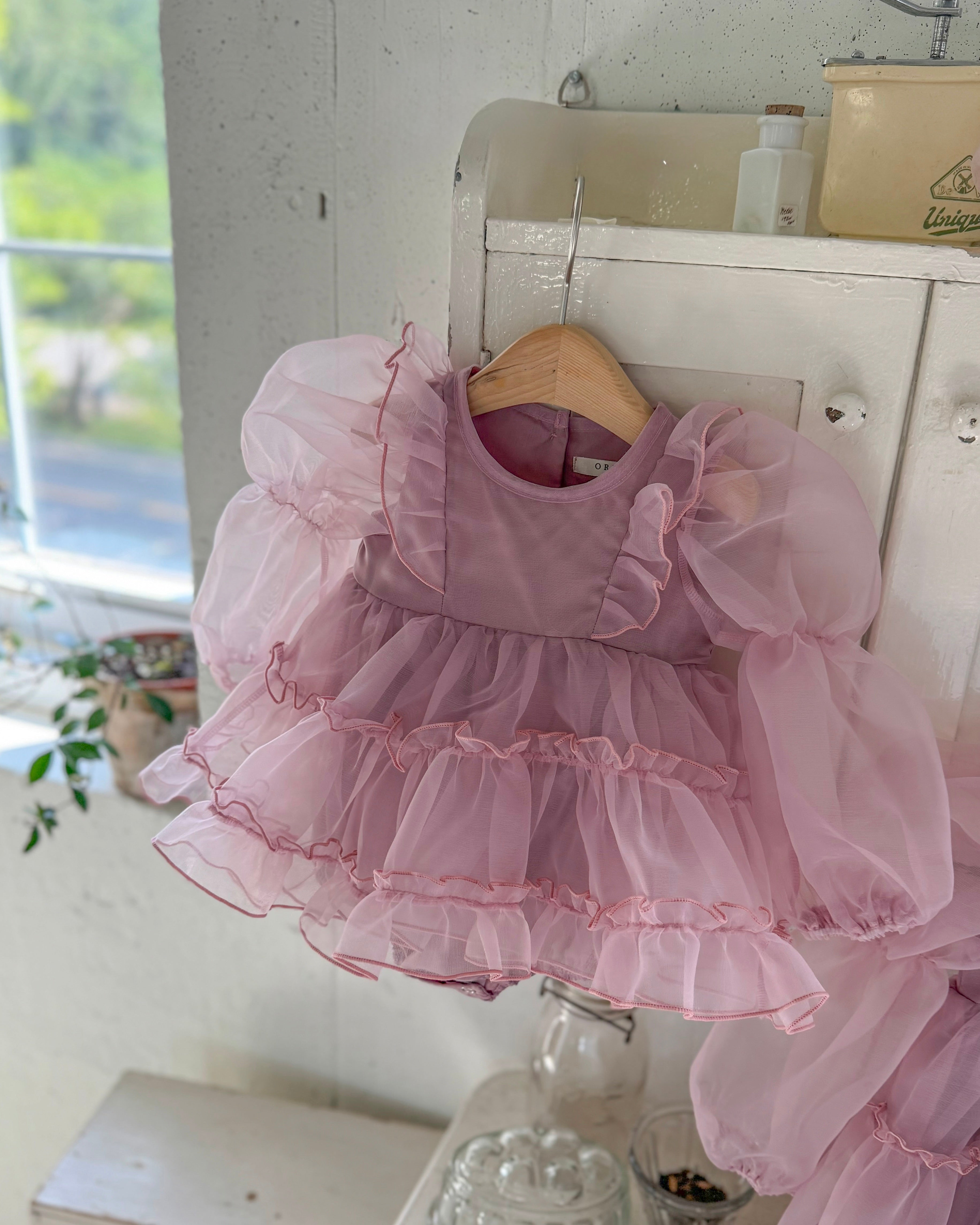 Purple Marianne Organza Romper Dress  (Ready Stock)