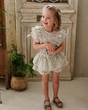 FLO Cyan Blouse and Lala Shorts Set (Ready Stock)