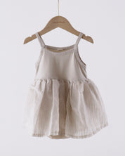 Nunubiel Slub Cotton Romper Dress (Ready Stock)
