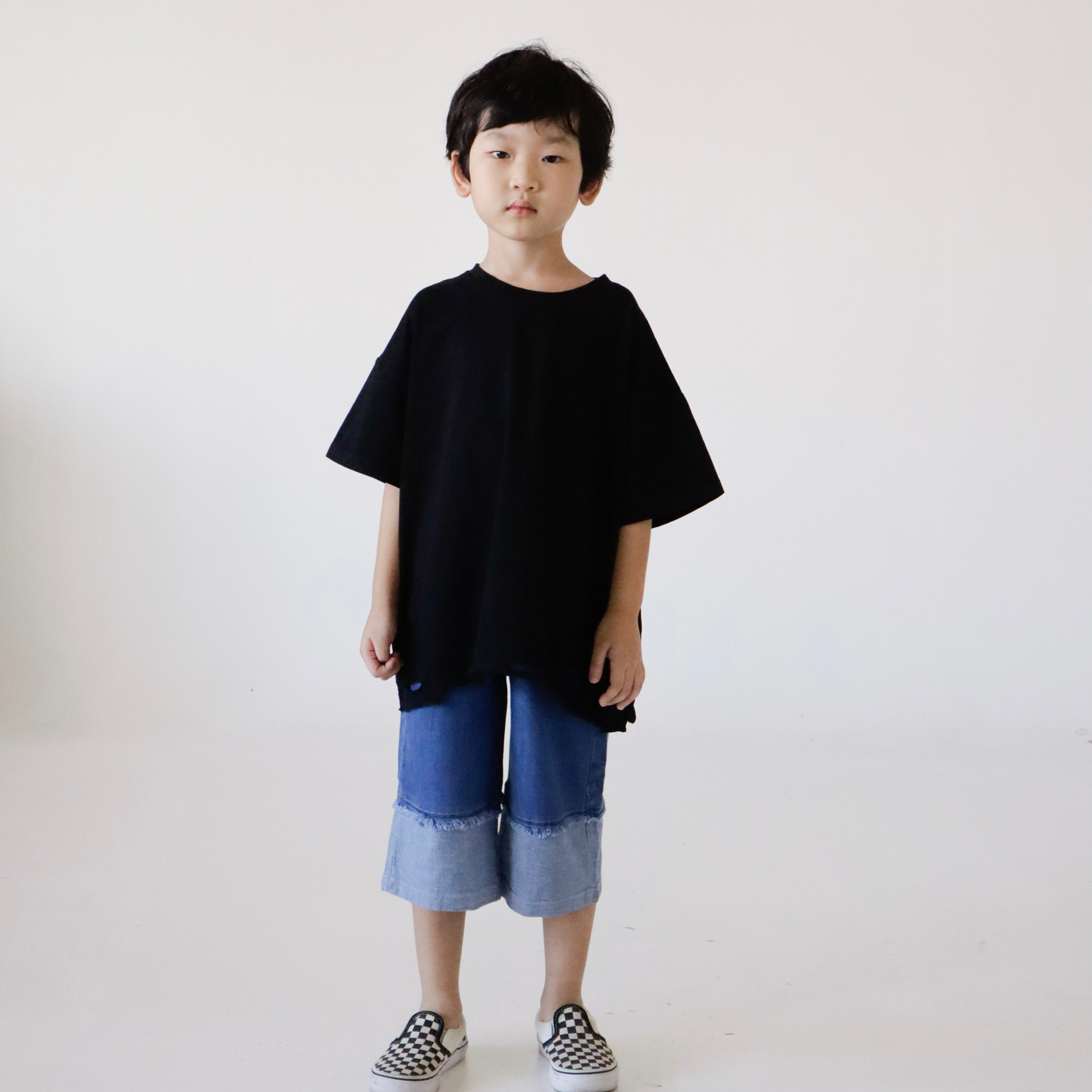 Drop-shoulder distressed Tee (Ready Stock)
