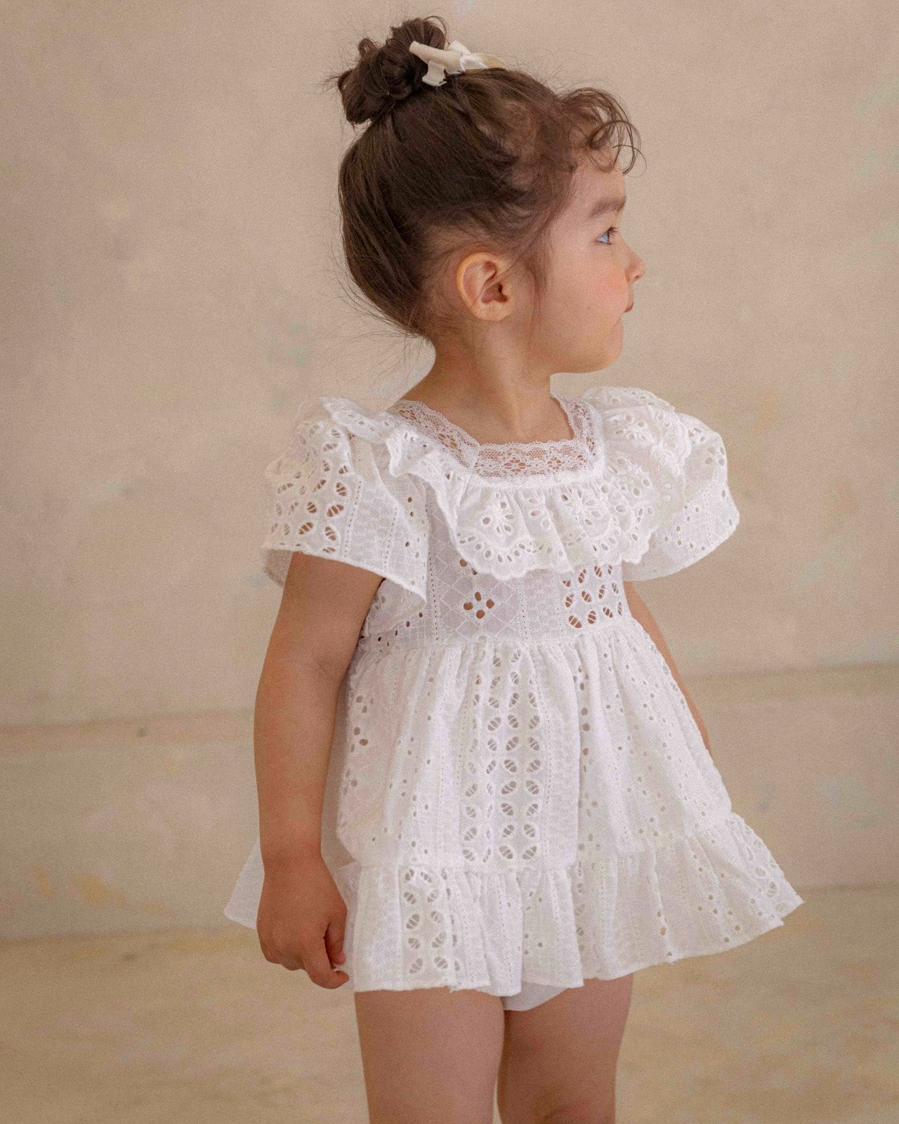 Oren Foret Eyelet Lace Baby Romper (Ready Stock)