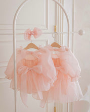 Oren CL Organza Romper-Pink (Ready Stock)