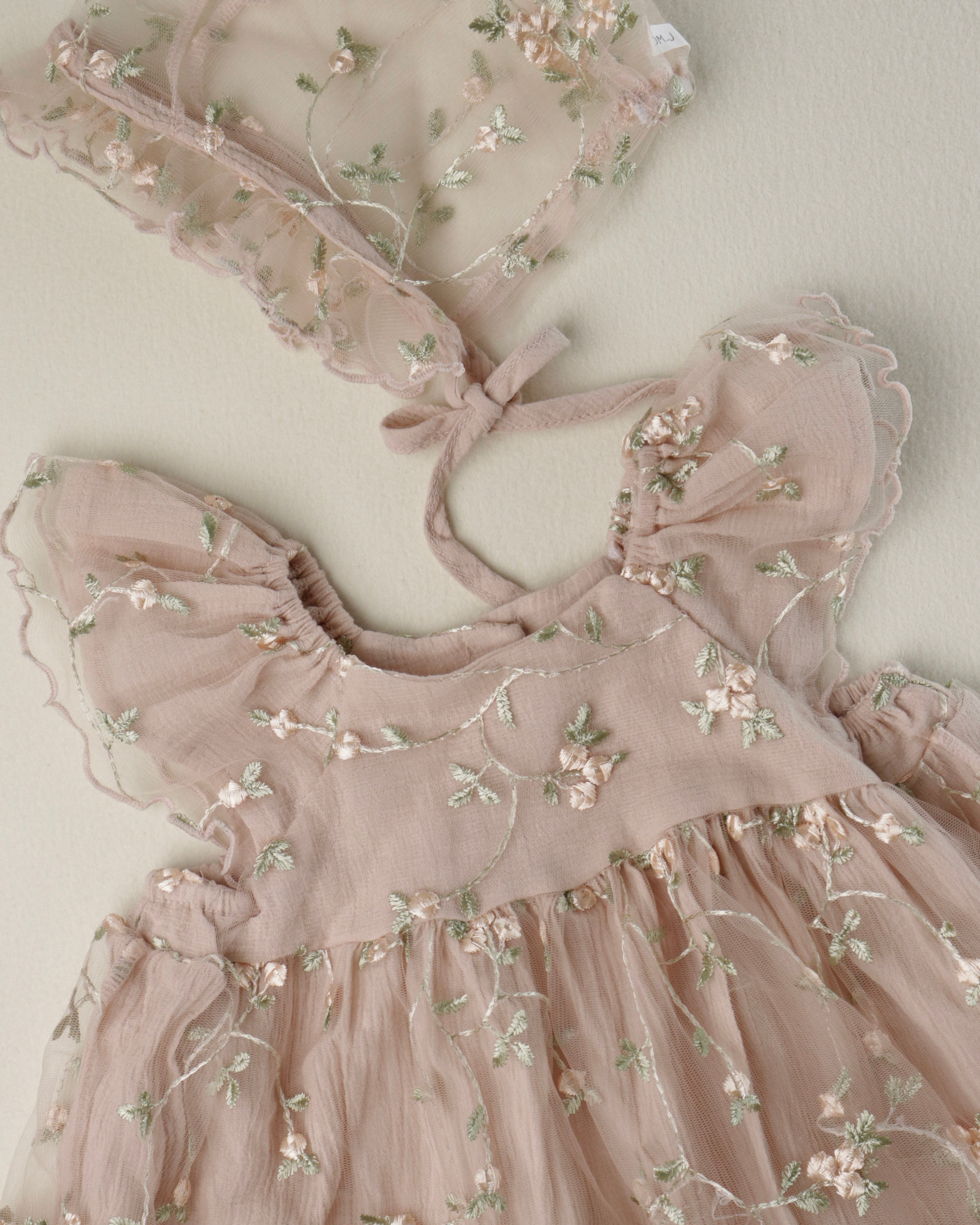 FromJ Embroidered One-piece (Bonnet Set) - Ready Stock