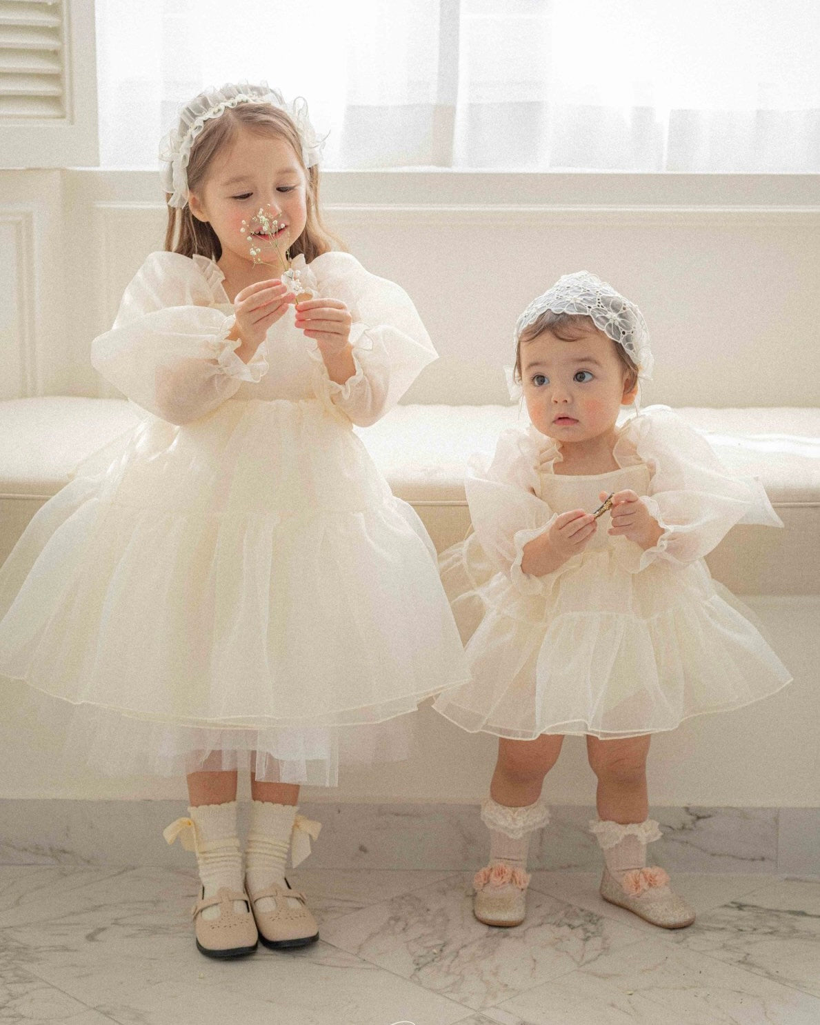 Oren CL Organza Dress -Cream White  (Ready Stock)