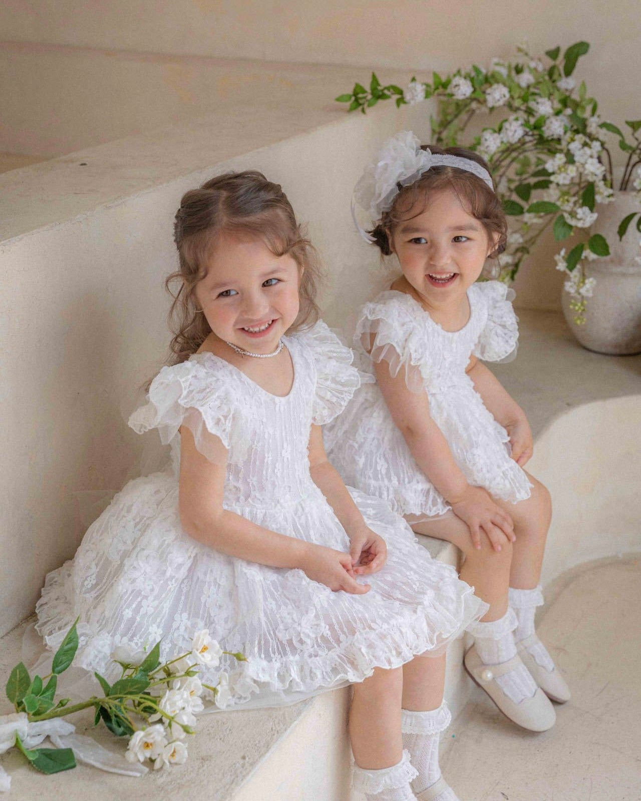 Oren Frilly Lace Romper Dress (Ready Stock)