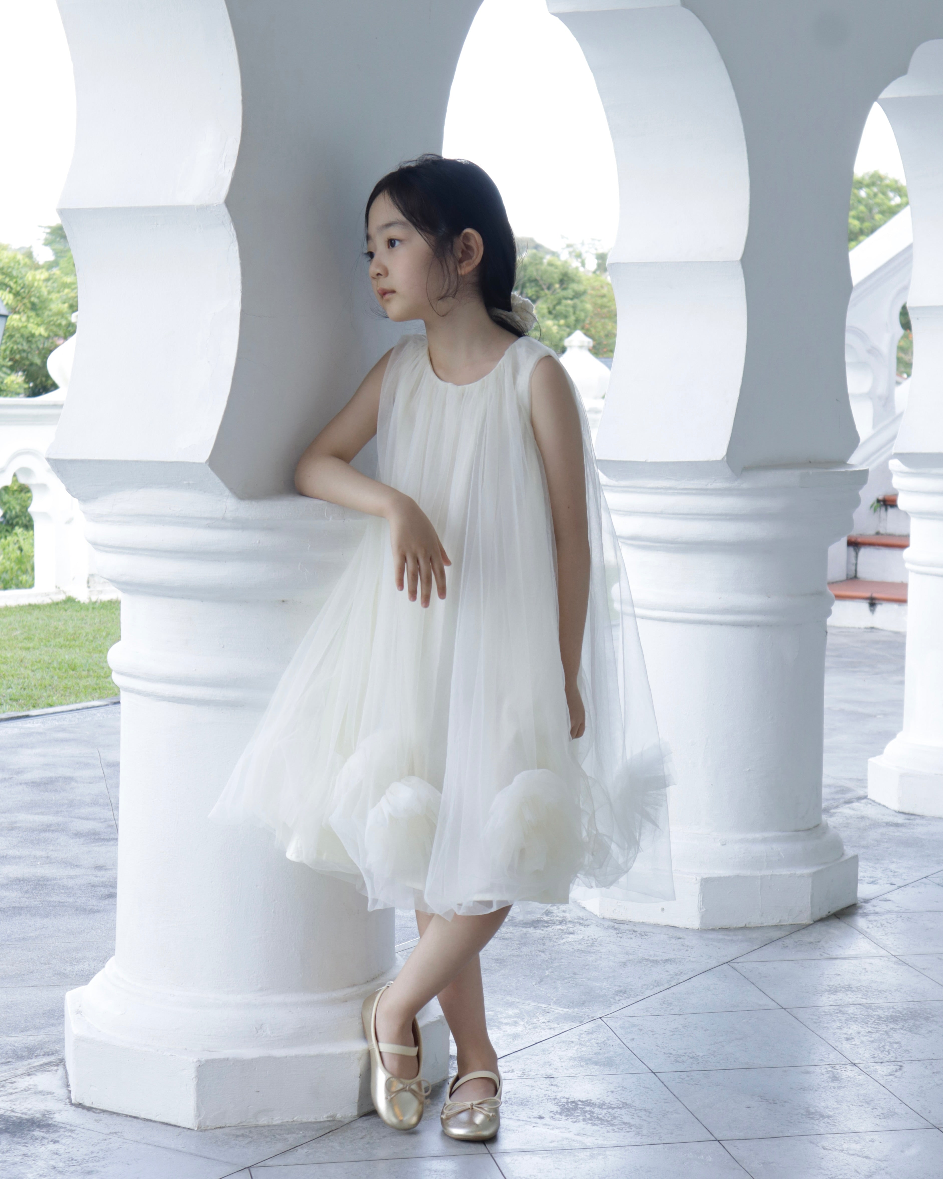 Dreamy Tulle Dress- Cream White (Ready Stock)