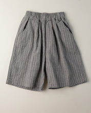 Grey PinStriped Shorts - Mid Length