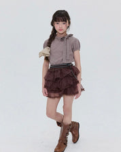 Caramel Tiered Skorts (Ready Stock)