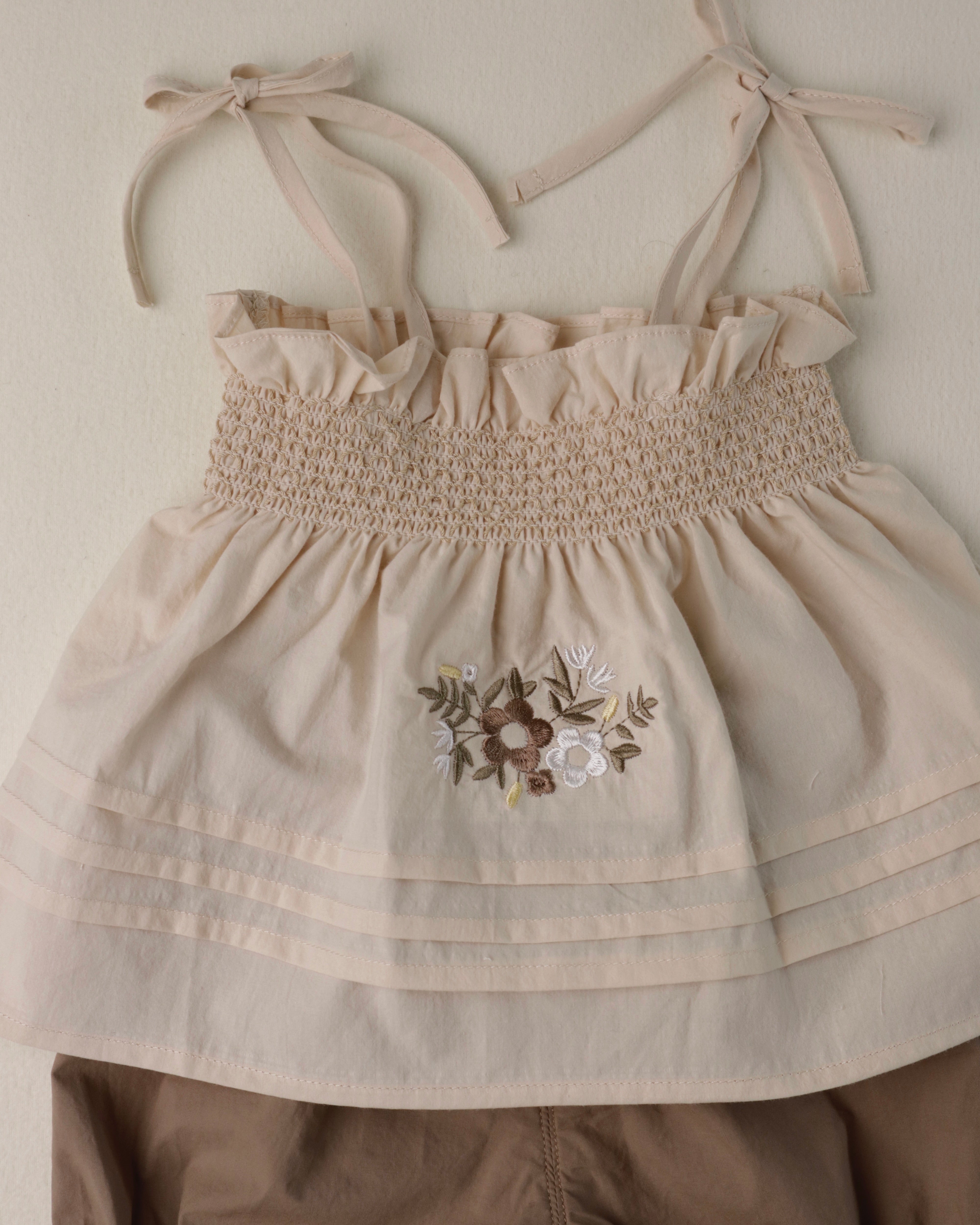 Floral Embroidered Camisole & Ruffled Bloomers Set (Ready Stock)