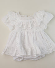 Oren Foret Eyelet Lace Baby Romper (Ready Stock)