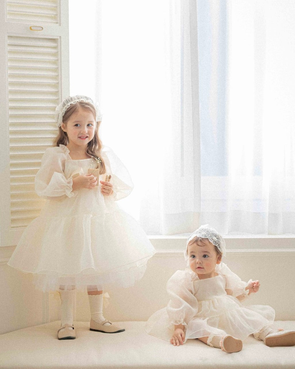 Oren CL Organza Dress -Cream White  (Ready Stock)