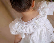 Oren Foret Eyelet Lace Baby Romper (Ready Stock)