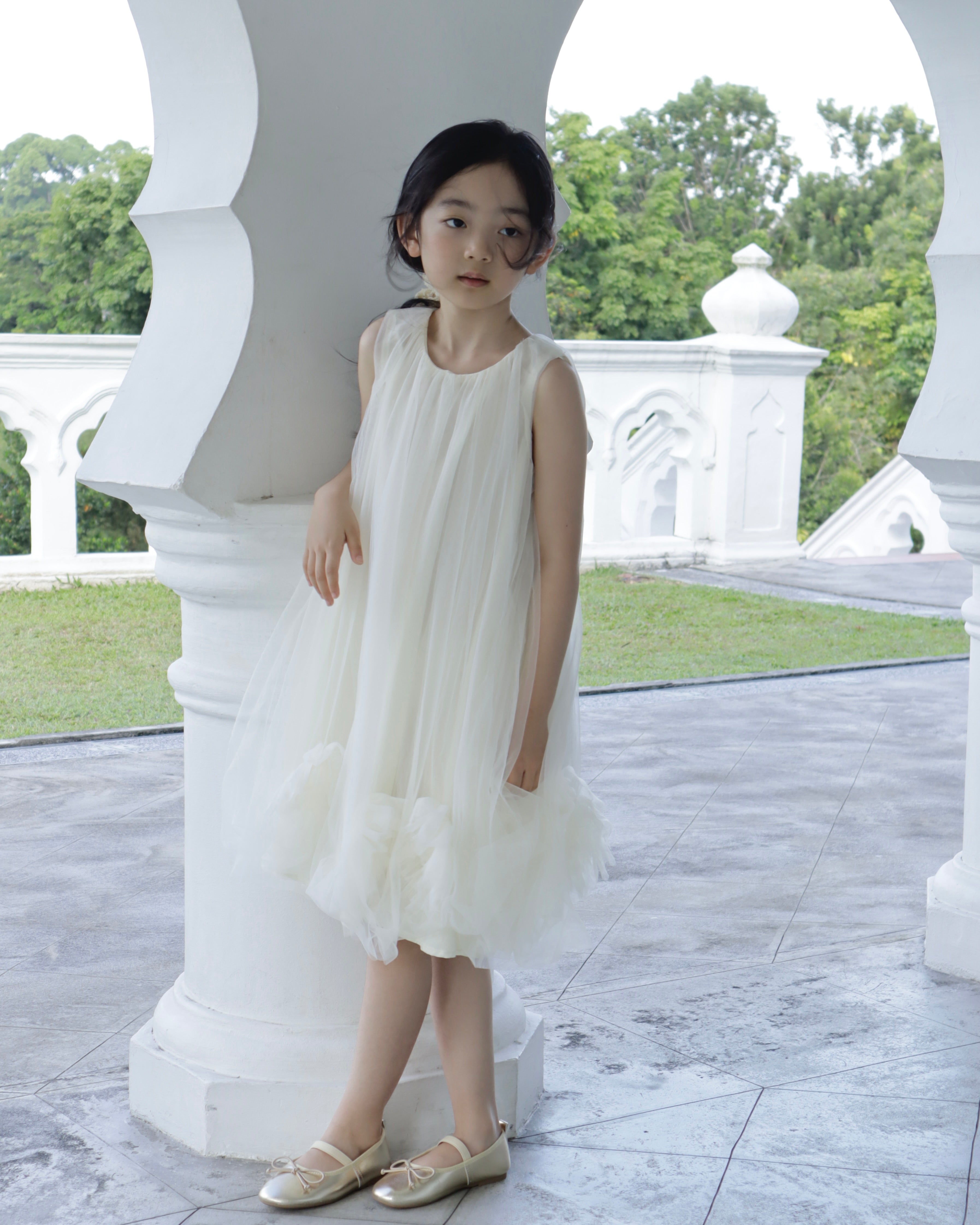 Dreamy Tulle Dress- Cream White (Ready Stock)