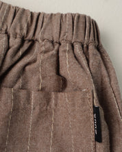 Brown PinStriped Shorts - Mid Length
