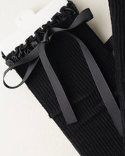 Ruffle Trim Mid-Calf Tube Socks (Ready Stock)
