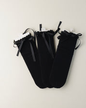 Ruffle Trim Mid-Calf Tube Socks (Ready Stock)