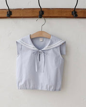 Flo Marine Blouse and Skorts Set (Ready Stock)