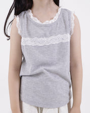Sleeveless Lace Tee (Ready Stock)