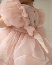 Oren Serena Pintuck Organza Baby Suit -Pink (Ready Stock)