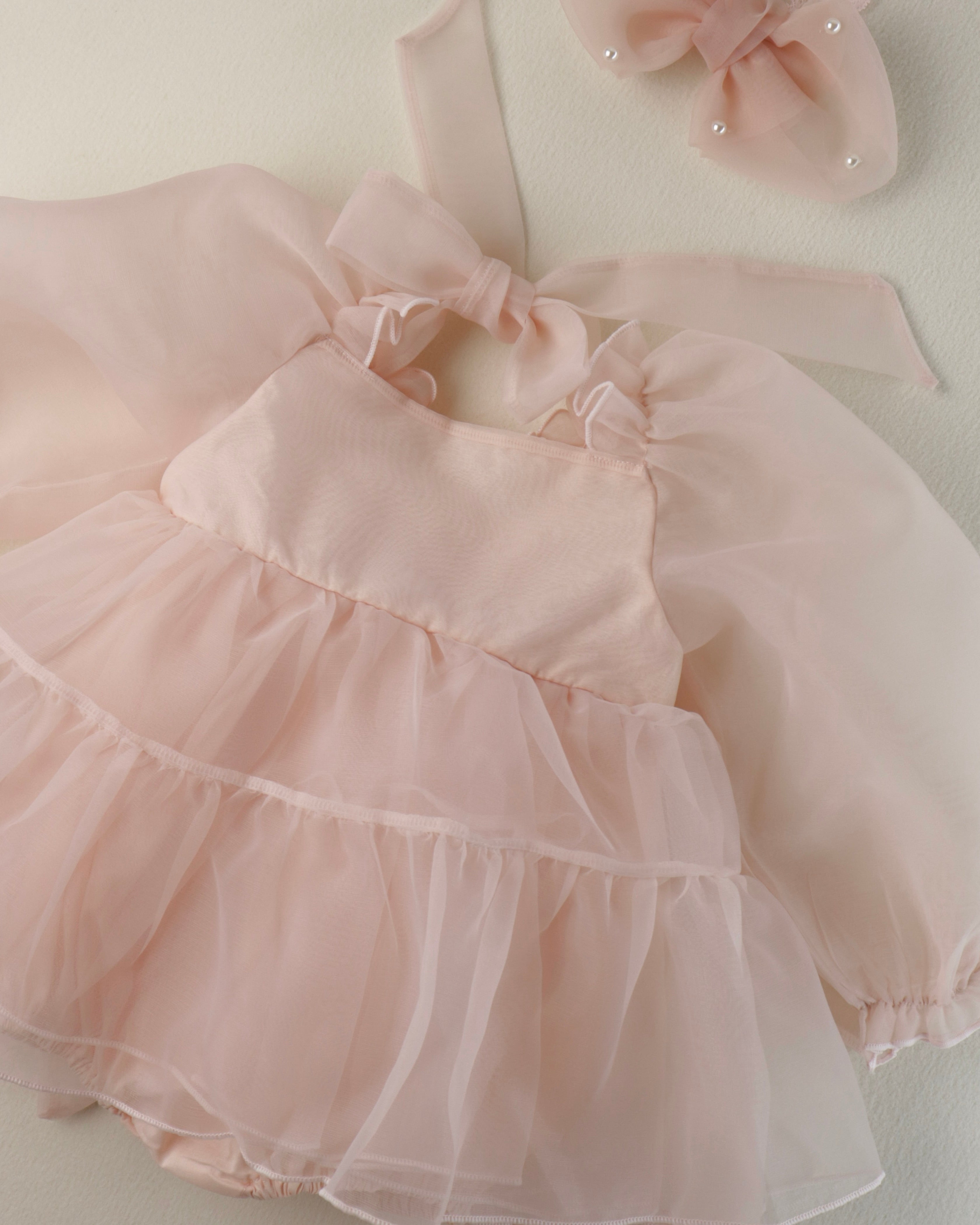 Oren CL Organza Romper-Pink (Ready Stock)