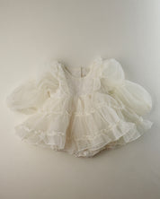 Cream Marianne Organza Romper Dress  (Ready Stock)