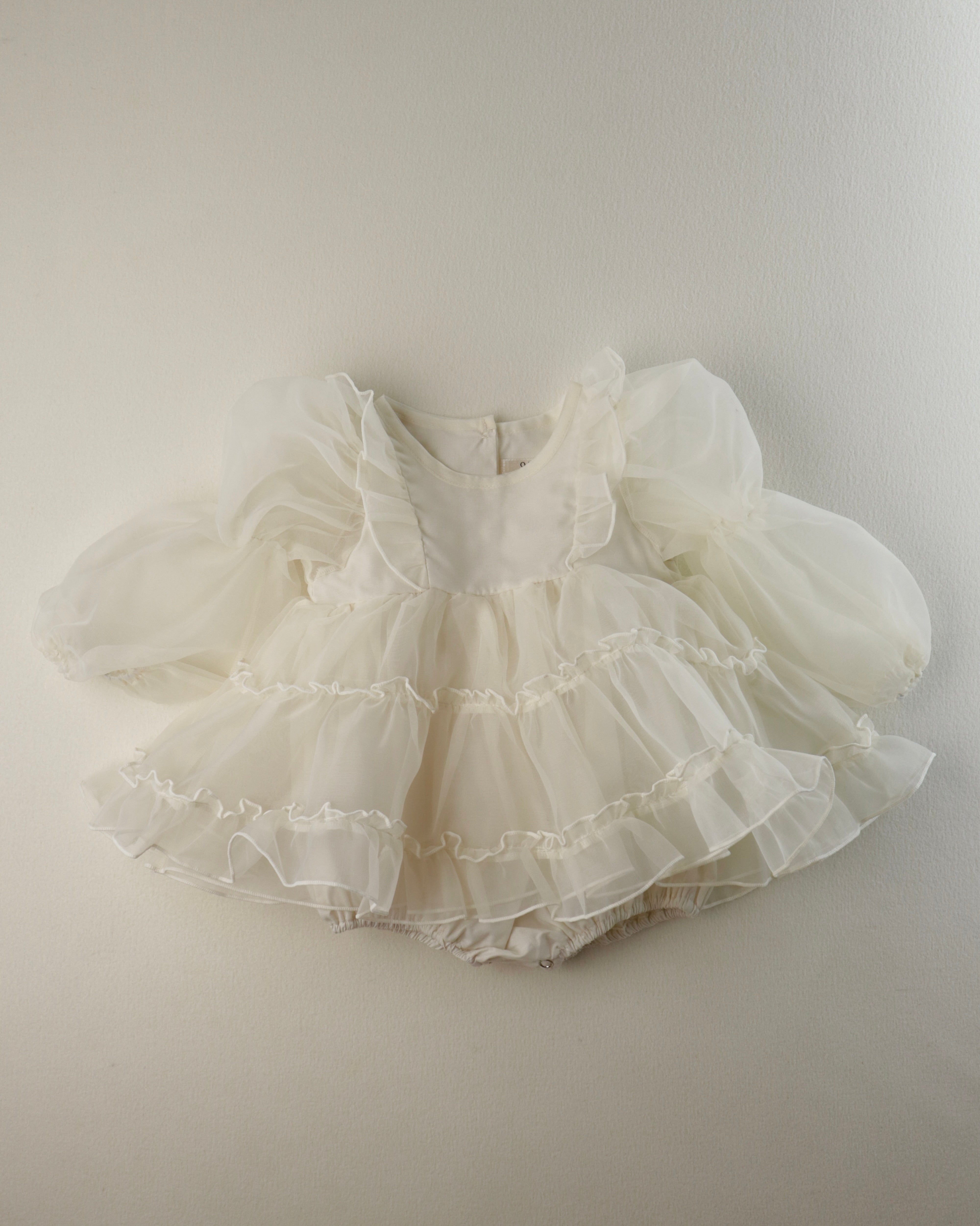Cream Marianne Organza Romper Dress  (Ready Stock)