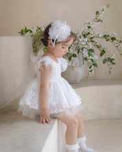 Oren Frilly Lace Romper Dress (Ready Stock)