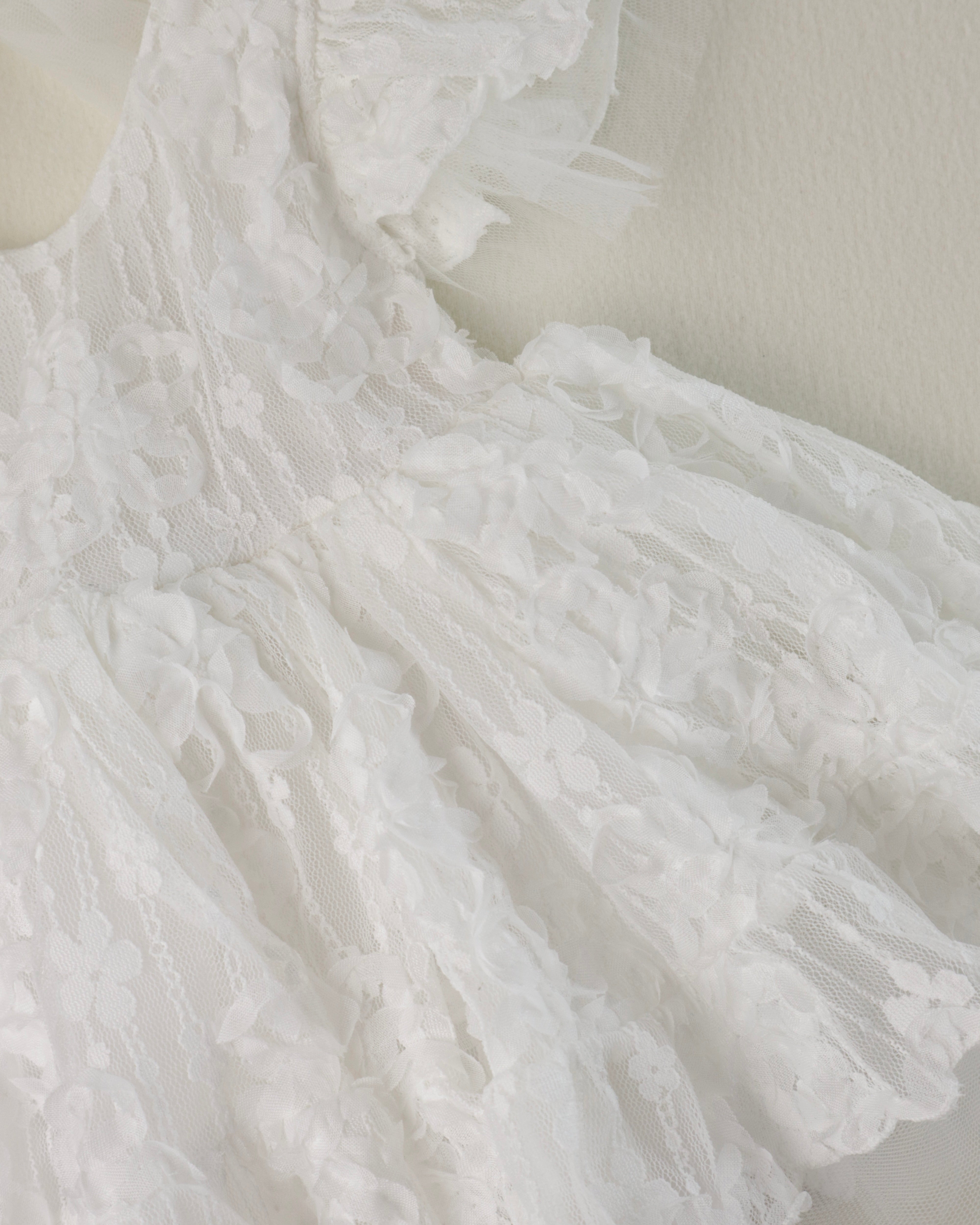 Oren Frilly Lace Romper Dress (Ready Stock)