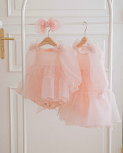 Oren CL Organza Romper-Pink (Ready Stock)