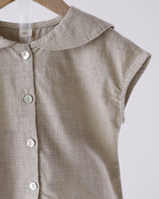 Nunubiel Slub Cotton Kids' Top & Bottom Set (Ready Stock)