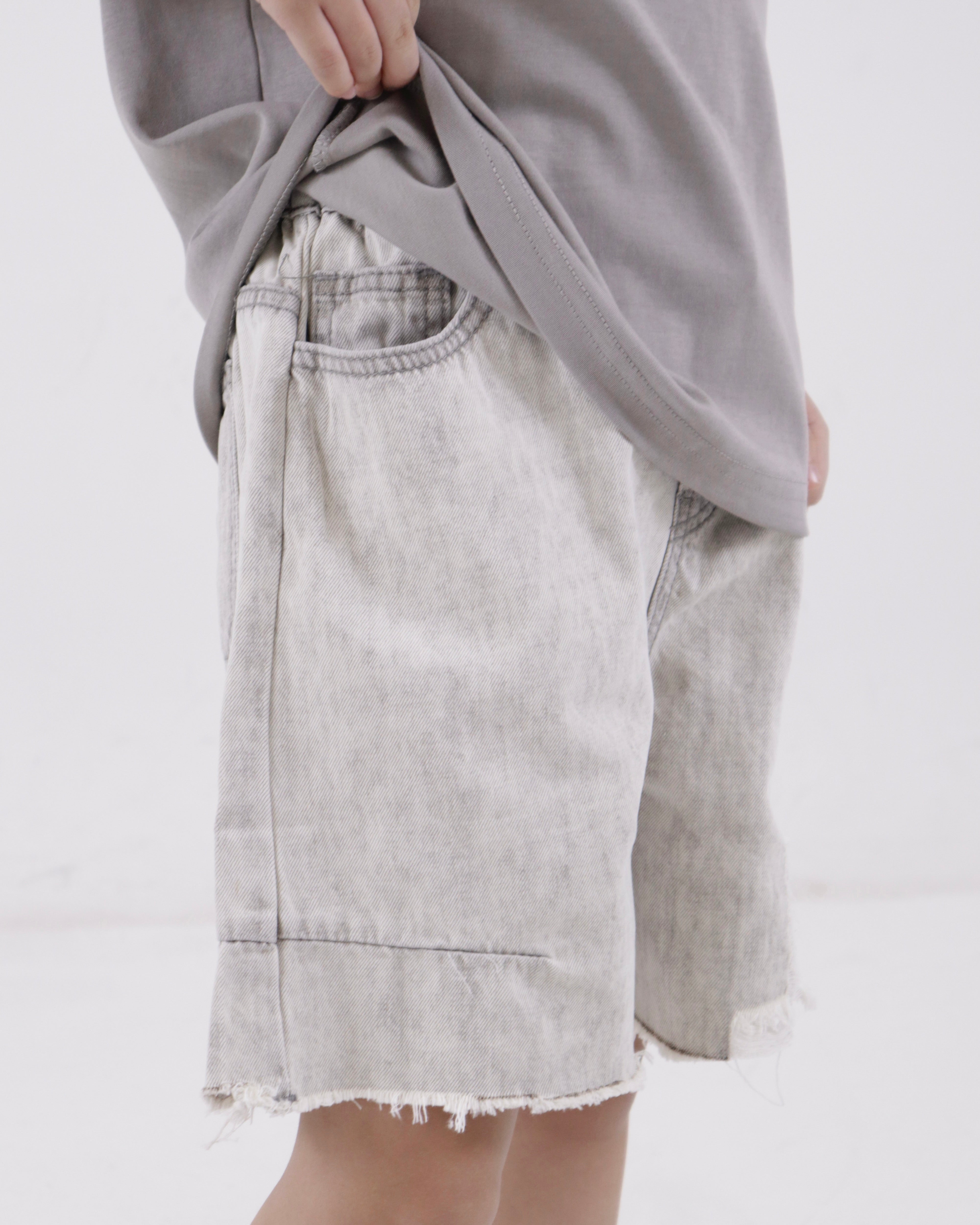 Distressed-effect Denim Shorts (Ready Stock)