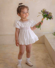 Oren Foret Eyelet Lace Baby Romper (Ready Stock)
