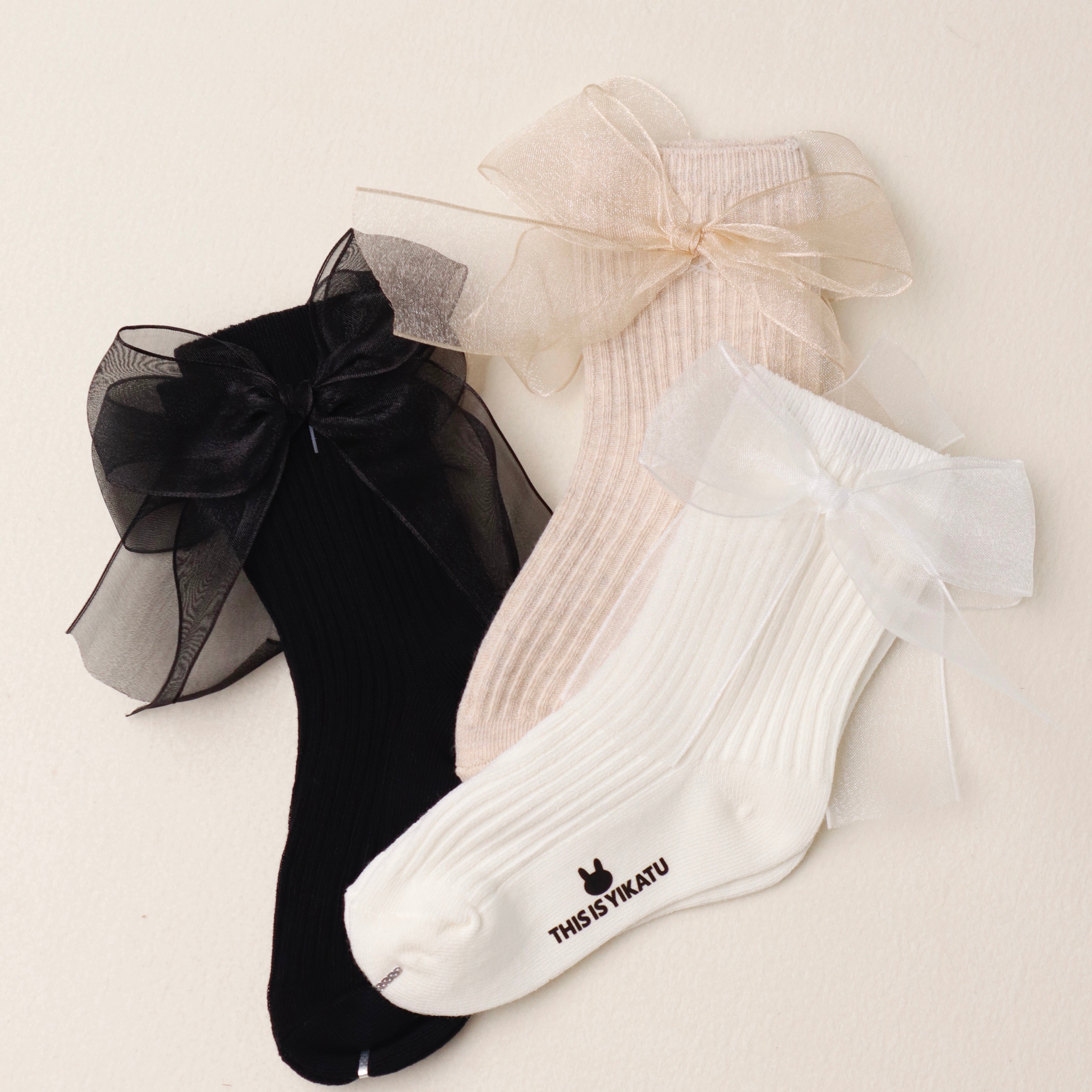 3 Pairs Set - Ribbon Socks (Ready Stock)