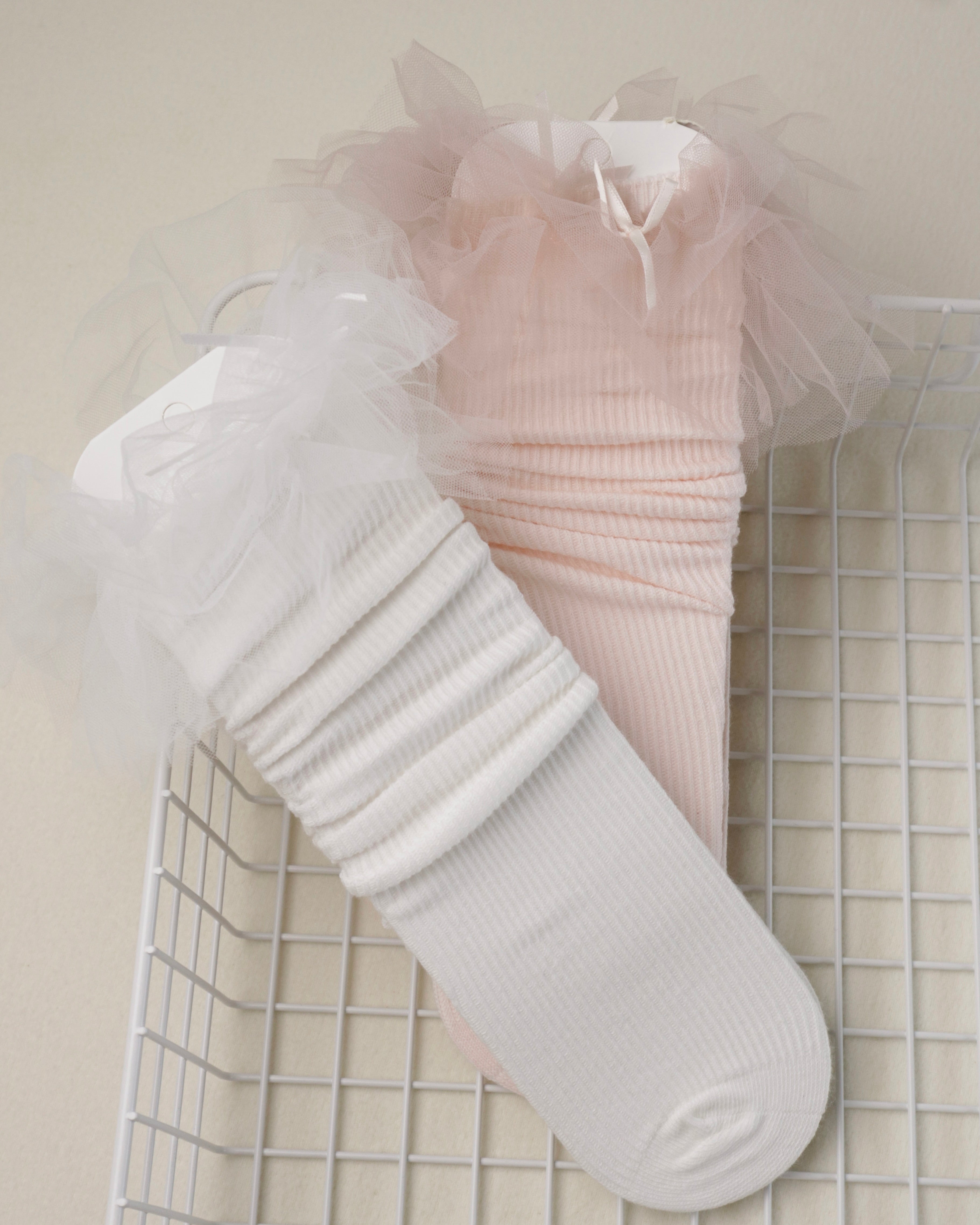 Sweet Tulle-frill Cotton Socks