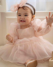 Oren CL Organza Romper-Pink (Ready Stock)