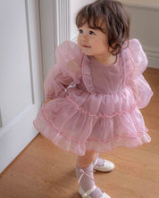 Purple Marianne Organza Romper Dress  (Ready Stock)