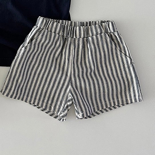 1+1 Sleeveless Tee & Linen Short Set (Ready Stock)