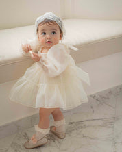 Oren CL Organza Romper-Cream White  (Ready Stock)