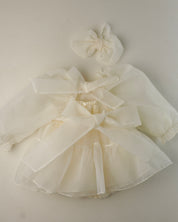 Oren CL Organza Romper-Cream White  (Ready Stock)