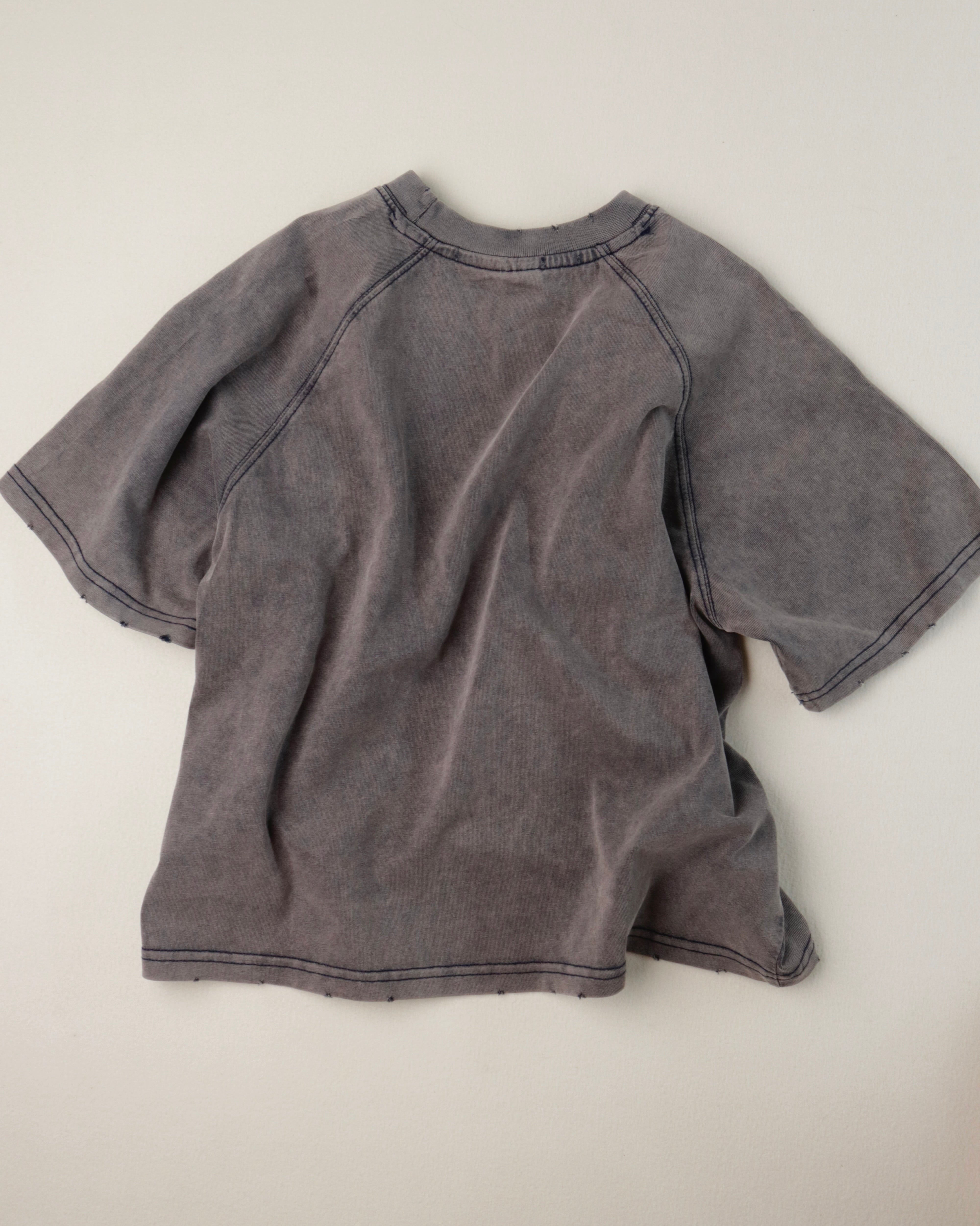 Anna Casual Distressed Tee - Grey