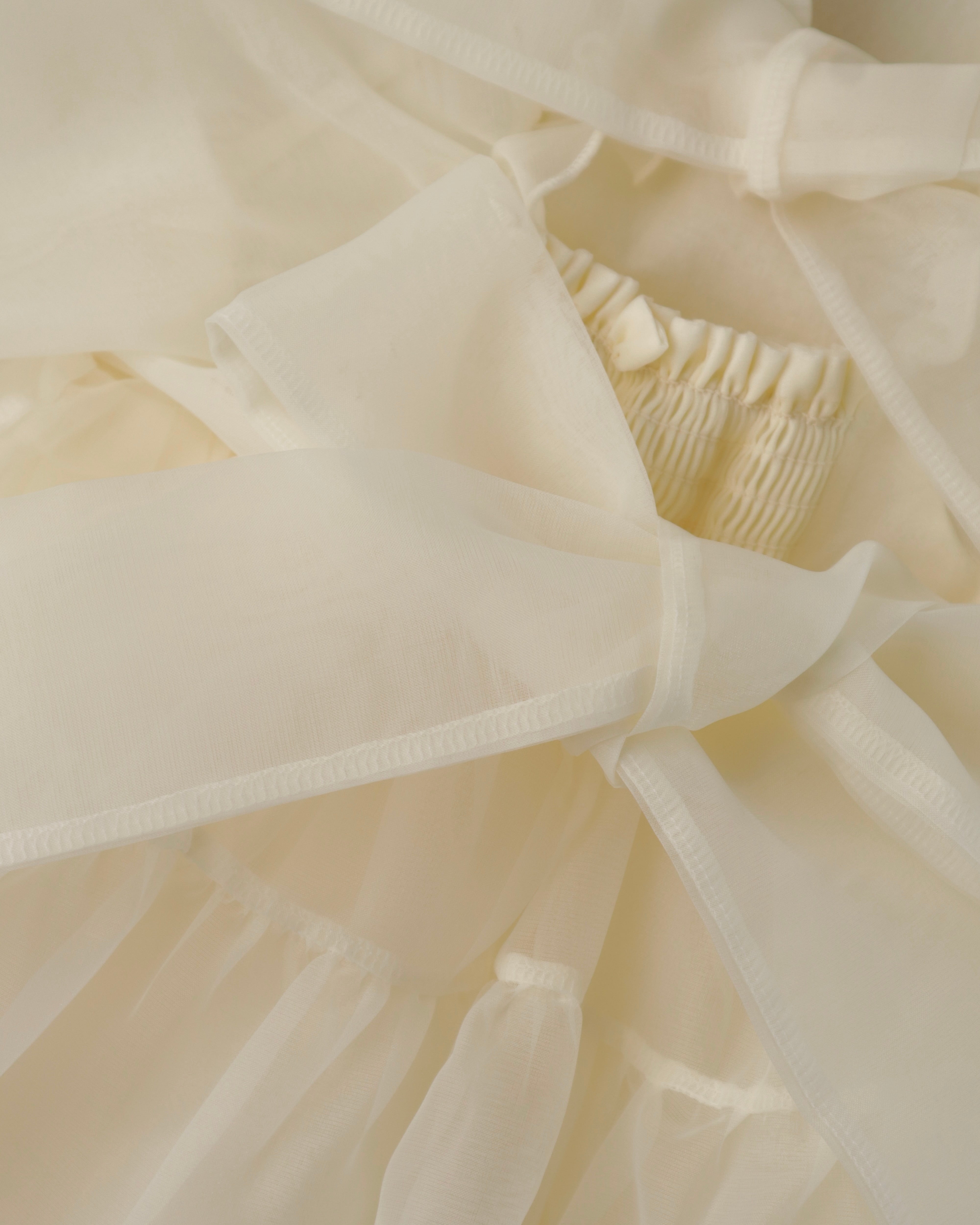 Oren CL Organza Romper-Cream White  (Ready Stock)